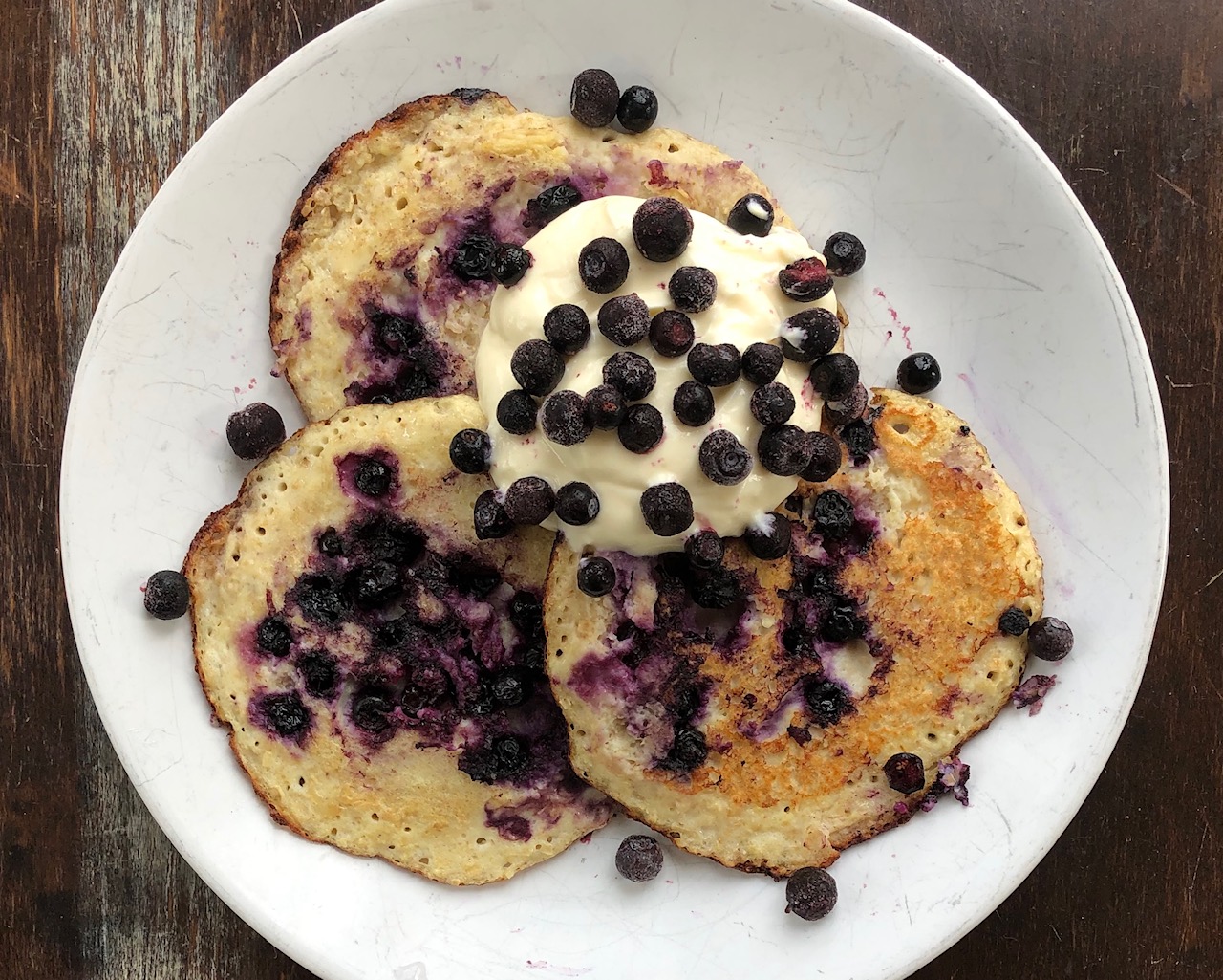 BANANA & blueberry pancakes…